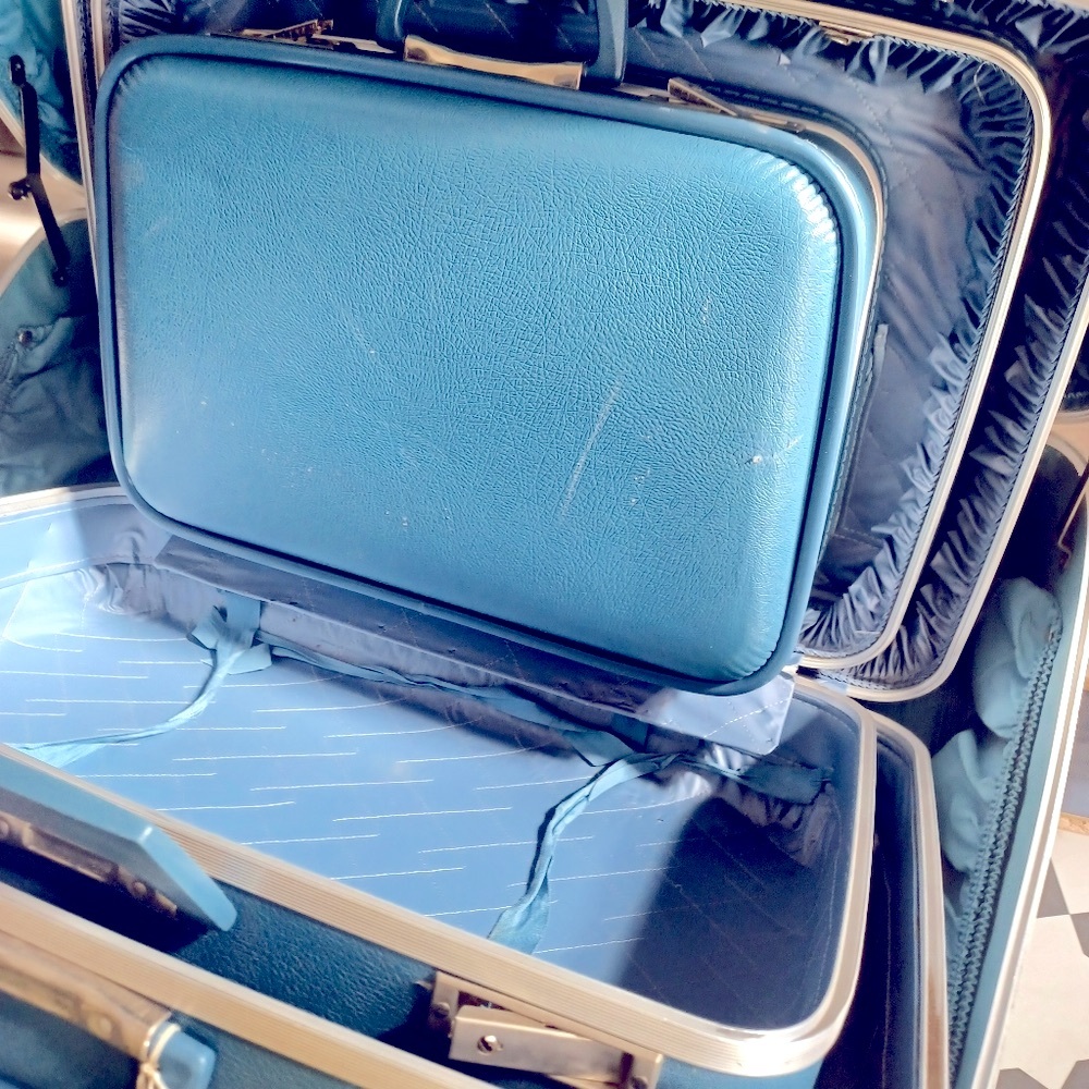 ORIG VTG 1960s Monarch Bags COMPLETE 5pc LUGGAGE SET